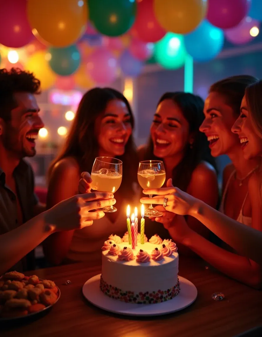 A lively birthday celebration scene for turning 21.