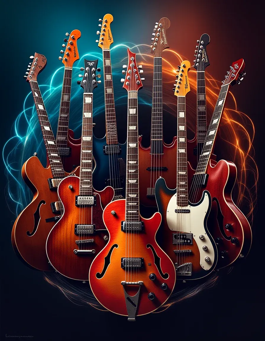 A vibrant scene showcasing diverse instruments and energetic sound waves.