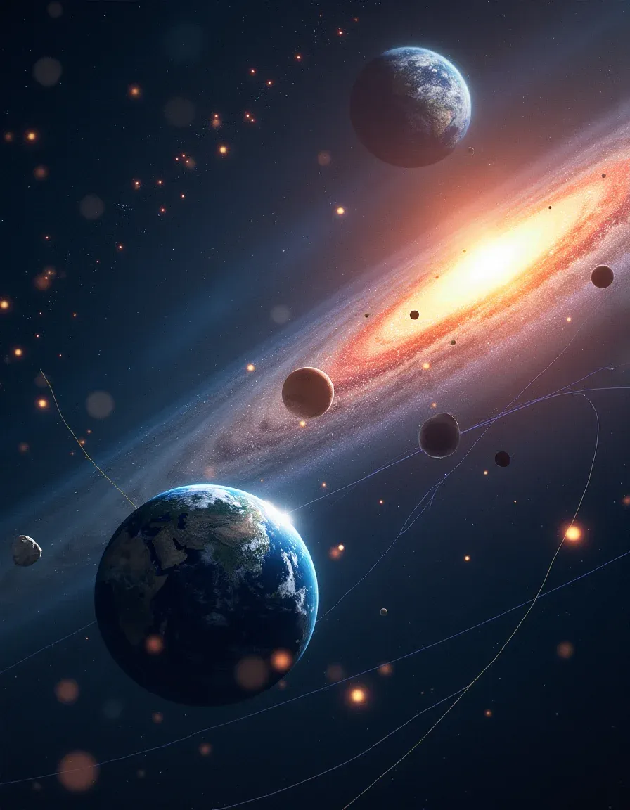Concept infographic showing parallax, standard candles, redshift, and the CMB in one image.