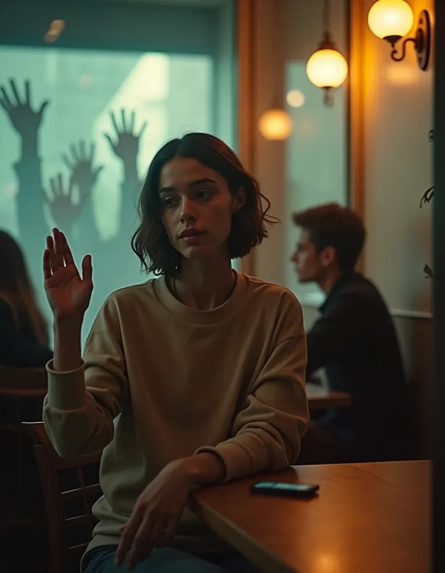 Young adult calmly asserting boundaries against multiple demands.