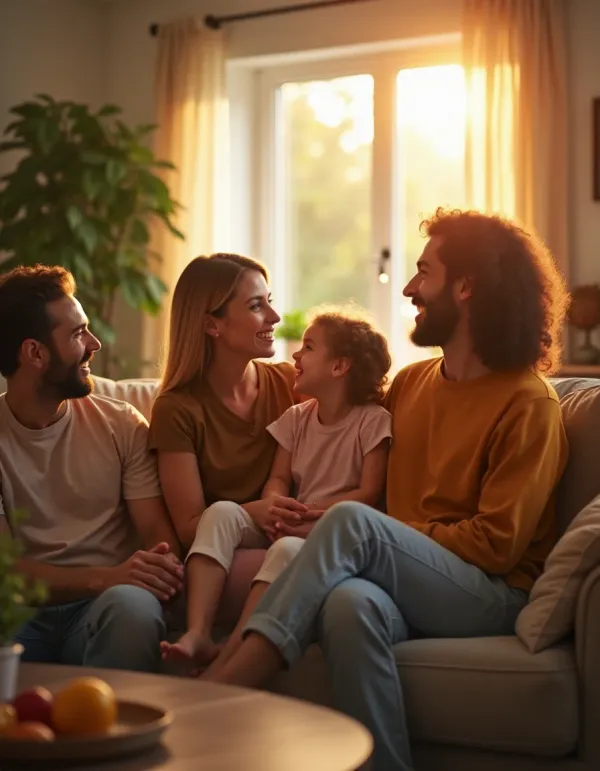 A young couple introduces themselves at a family gathering.