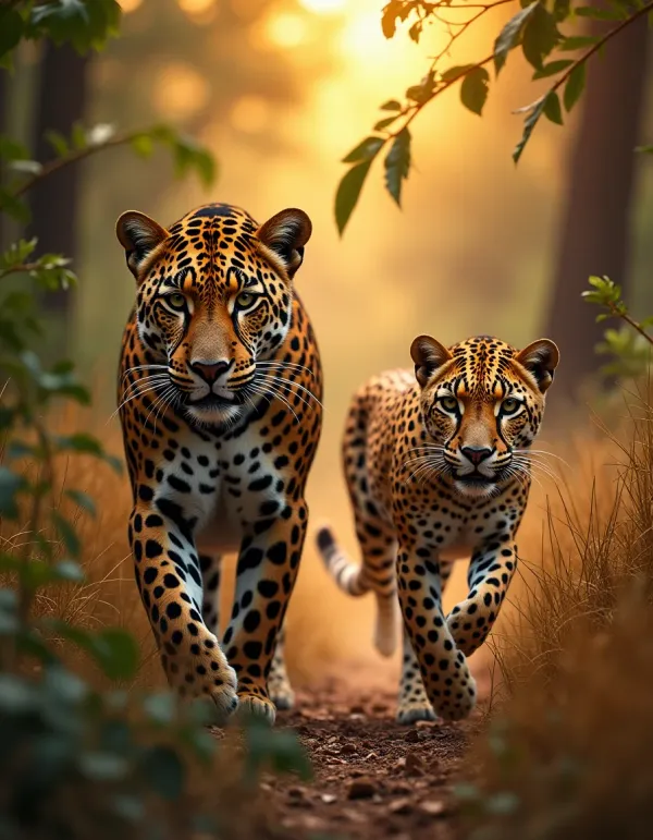 Comparison of jaguar, leopard, and cheetah in their habitats.