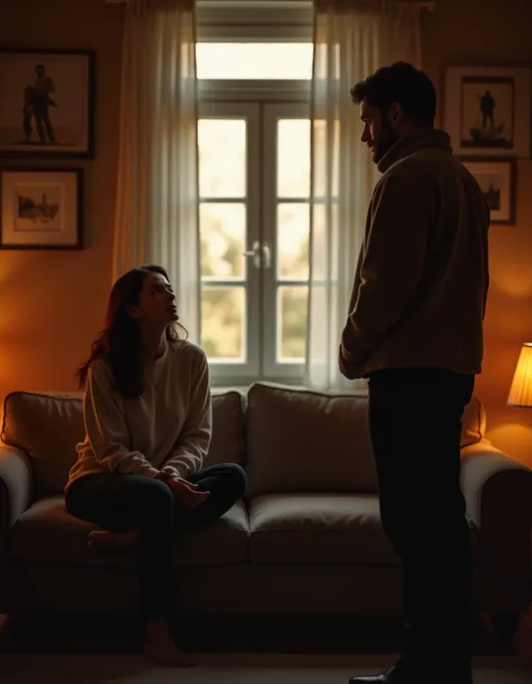 Couple engaged in a serious talk about their future.