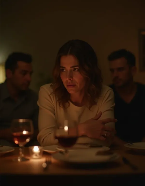 A woman feels alone and sidelined during a dinner.