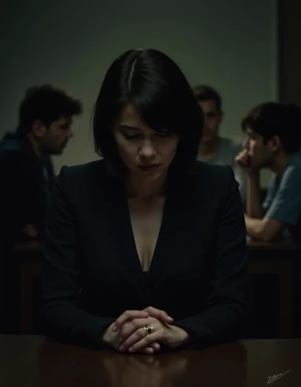 A tense moment exploring trust and betrayal among friends.