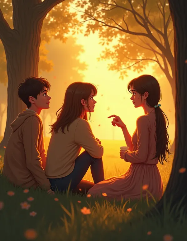 Illustration of a third wheel in a friendship dynamic.