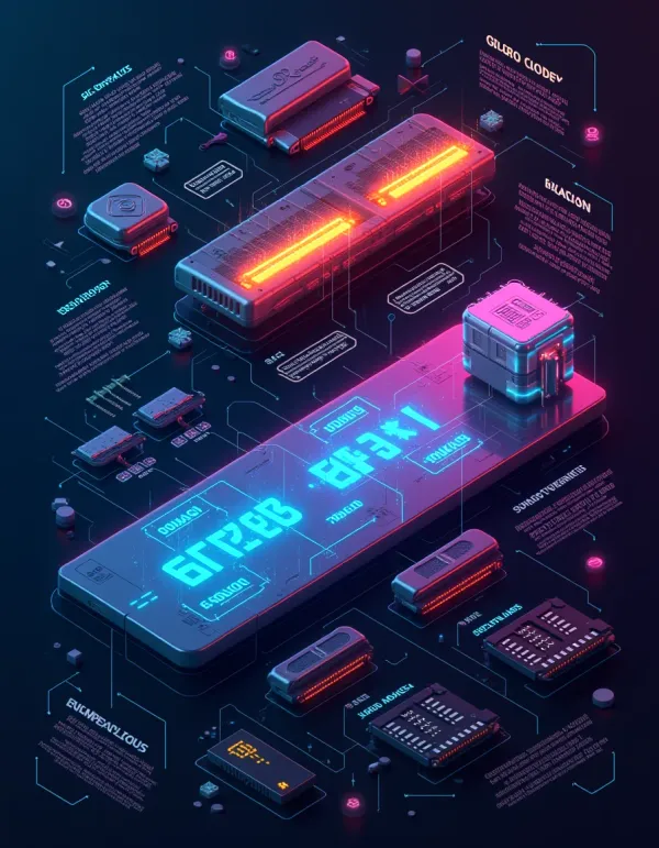 Visual infographic of video memory concepts in a computer.