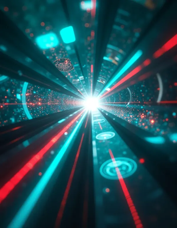 Montage of surprising laser uses: medicine, manufacturing, quantum labs, space, and everyday tech.