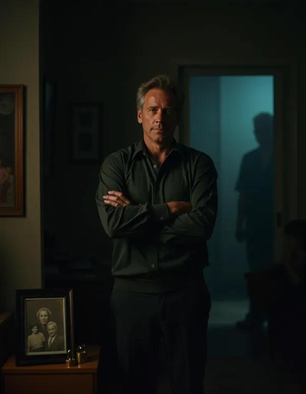Stoic person protecting themselves from a fractured family past.